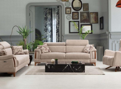 Sofa set Living room Three-seater Sofa Complete Single-seater Armchair Textile Furniture